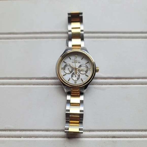 Invicta Angel Quartz Crystal White MOP Dial Ladies Watch 28655 Japan Movement - Picture 10 of 13